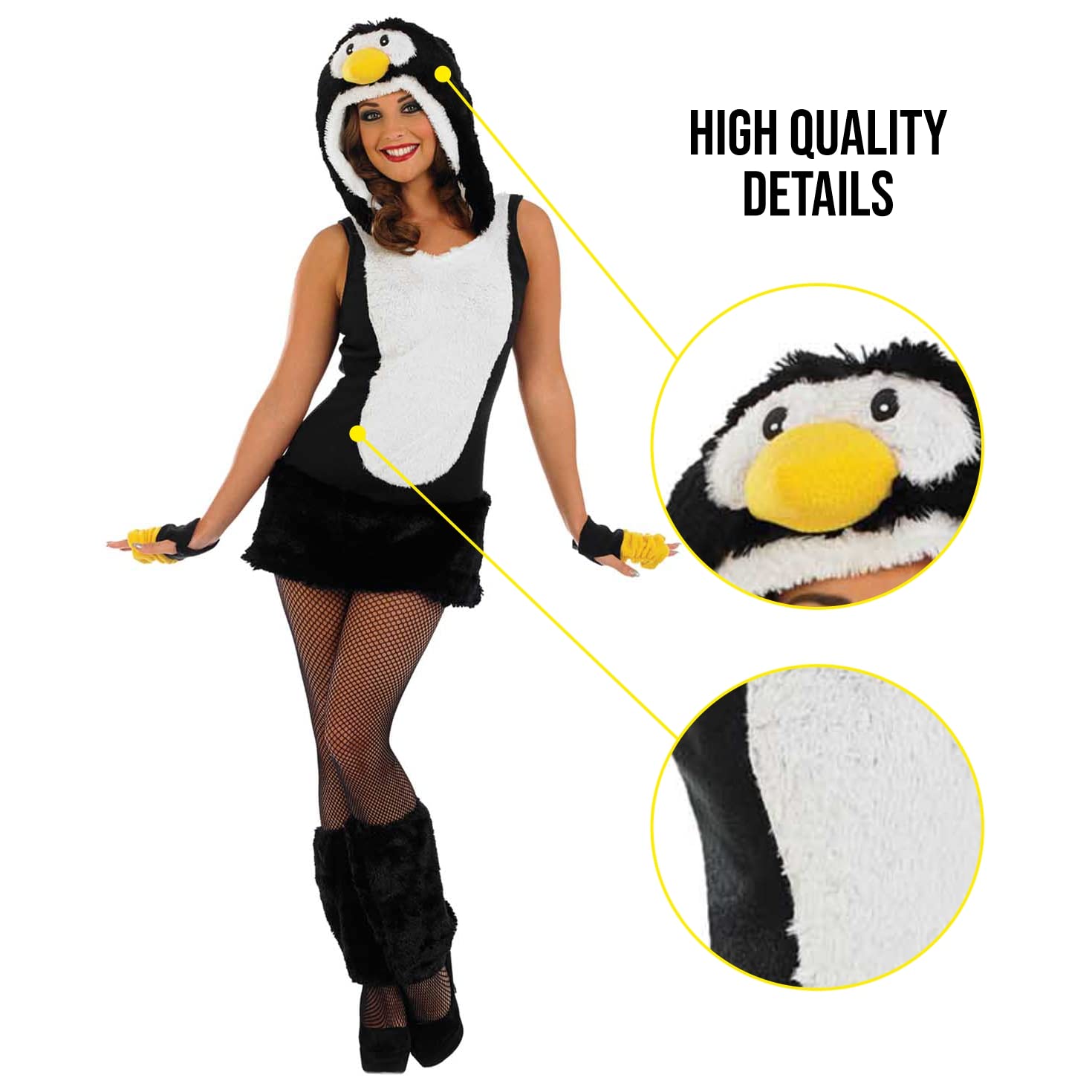 Fun Shack Penguin Costume, Christmas Outfits for Women Penguin Costume Women, Women's Christmas Costumes, Black - Image 4