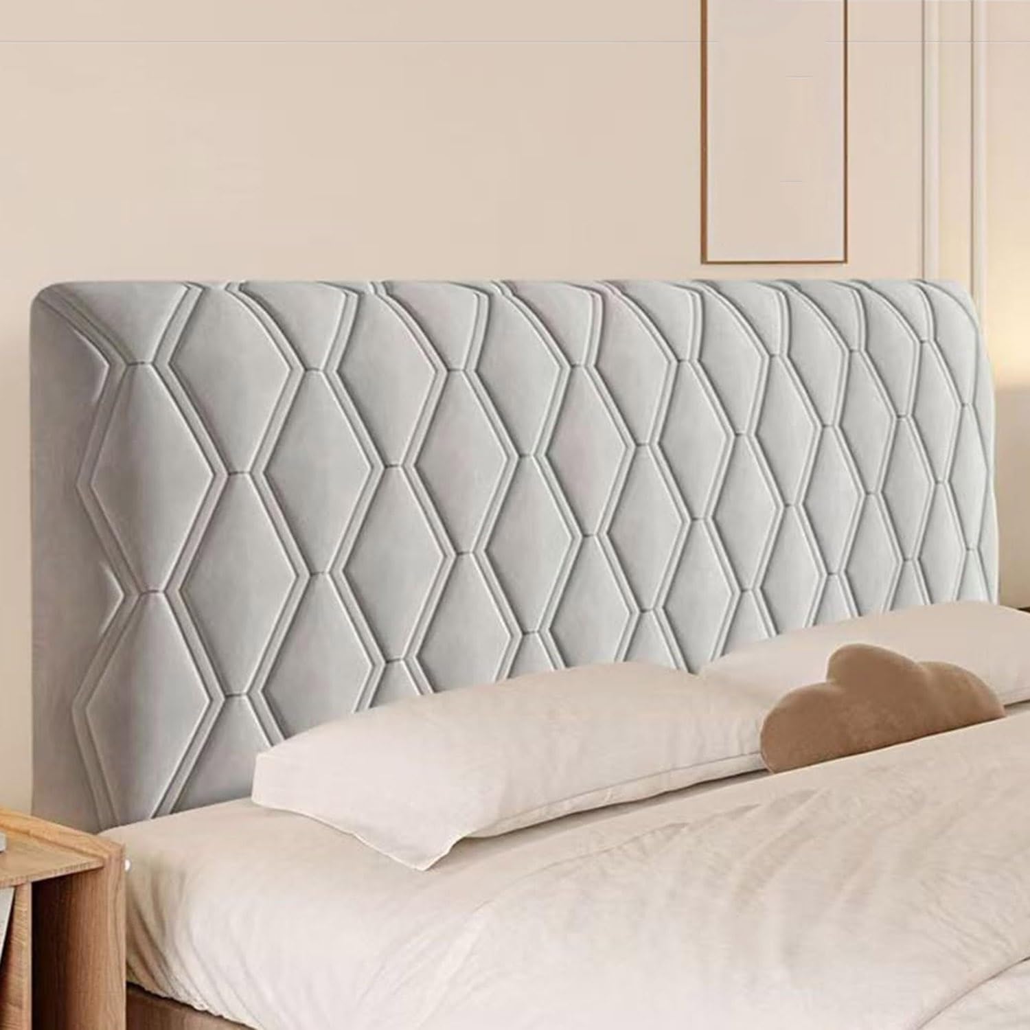 Funda Acolchada para Cabecera En Terciopelo con Relleno De Algodón Espesado En Colores Sólidos para Camas Individuales Dobles King Queen Decoración De Dormitorio(Color 8,150cm(59"))
