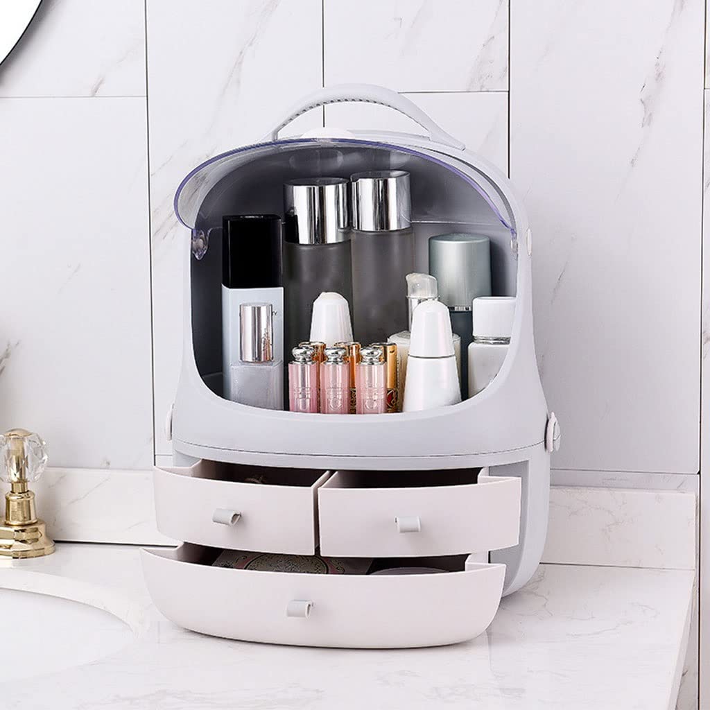 Porta Trucchi Organizer Scatola di immagazzinaggio cosmetico Multi-function Rack for la cura della pelle Prodotto stoccaggio del desktop adatto for il comò da camera letto bagno Vanity(A)
