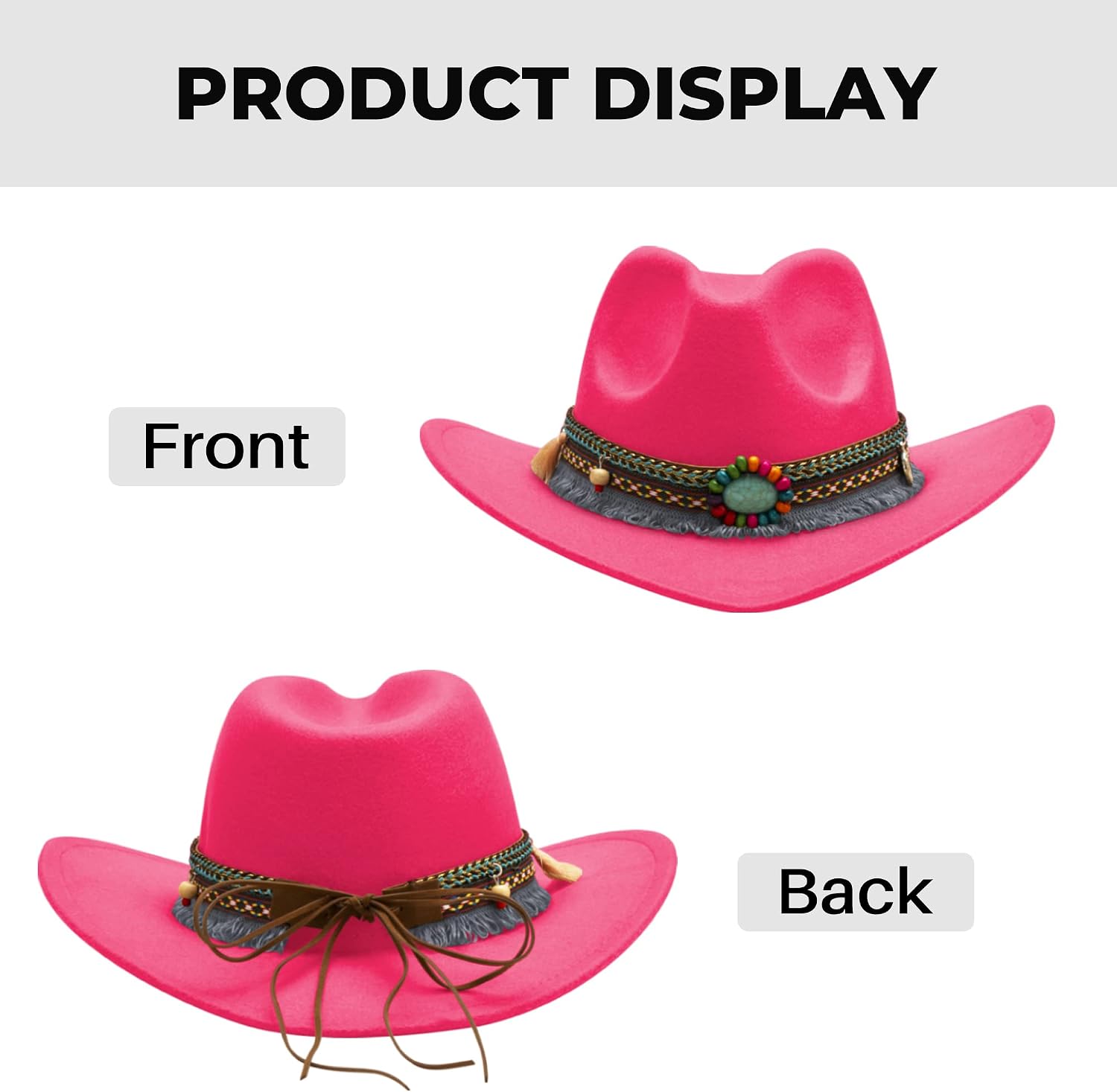 Kids Cowboy hat with Bandanna, Toddler Baby Cowboy hat with Tassel Belt, Cowgirl hat for Girls
