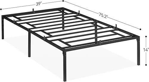 Miniatura 13 de GAOMON Base de cama tamaño Queen con listones de acero sólido, base de colchón, plataforma de metal Queen que no necesita somier, fácil de montar,
