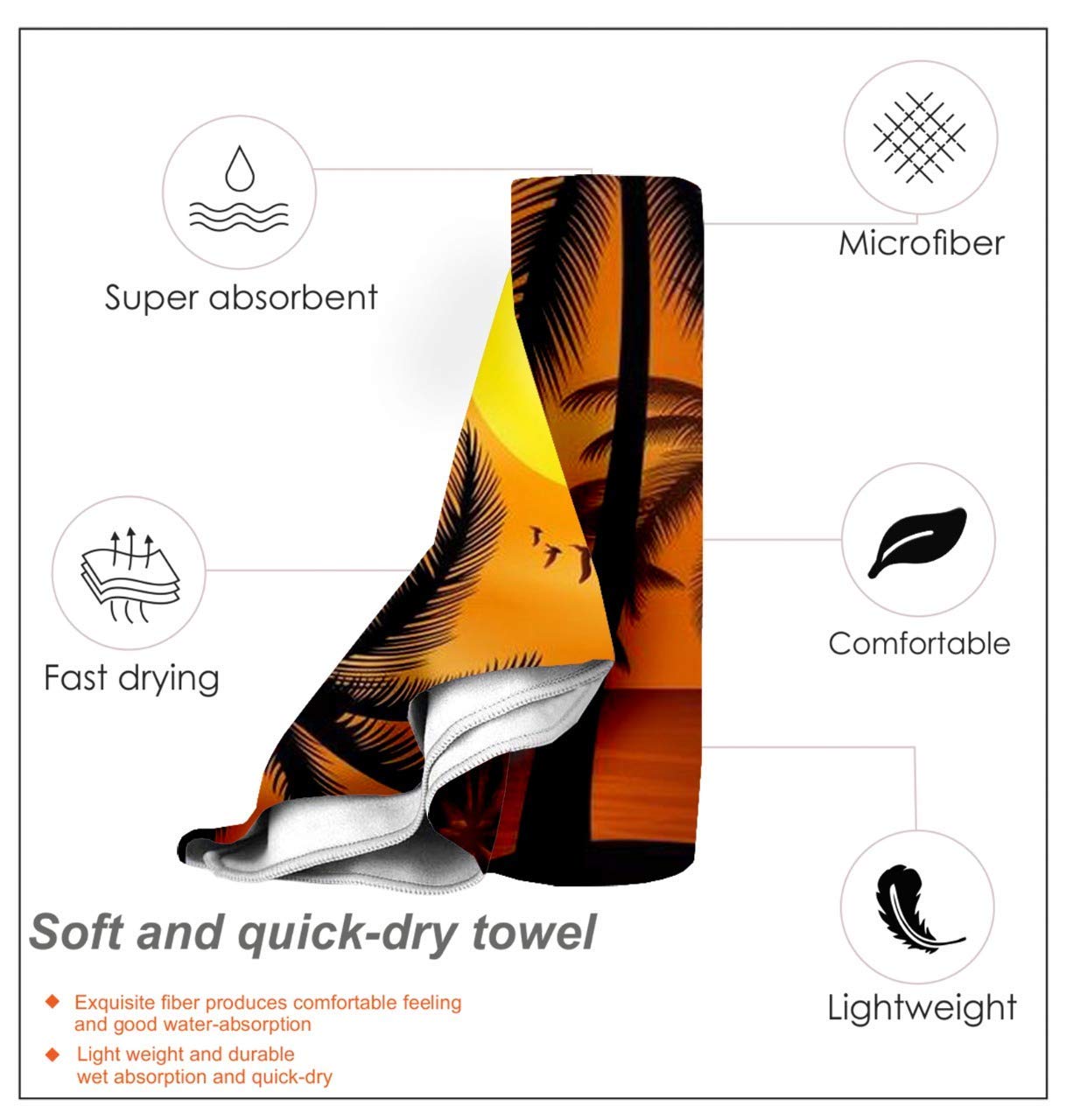 Lushomes Dolphin And Sunset Polyester Printed Quick Dry Microfiber