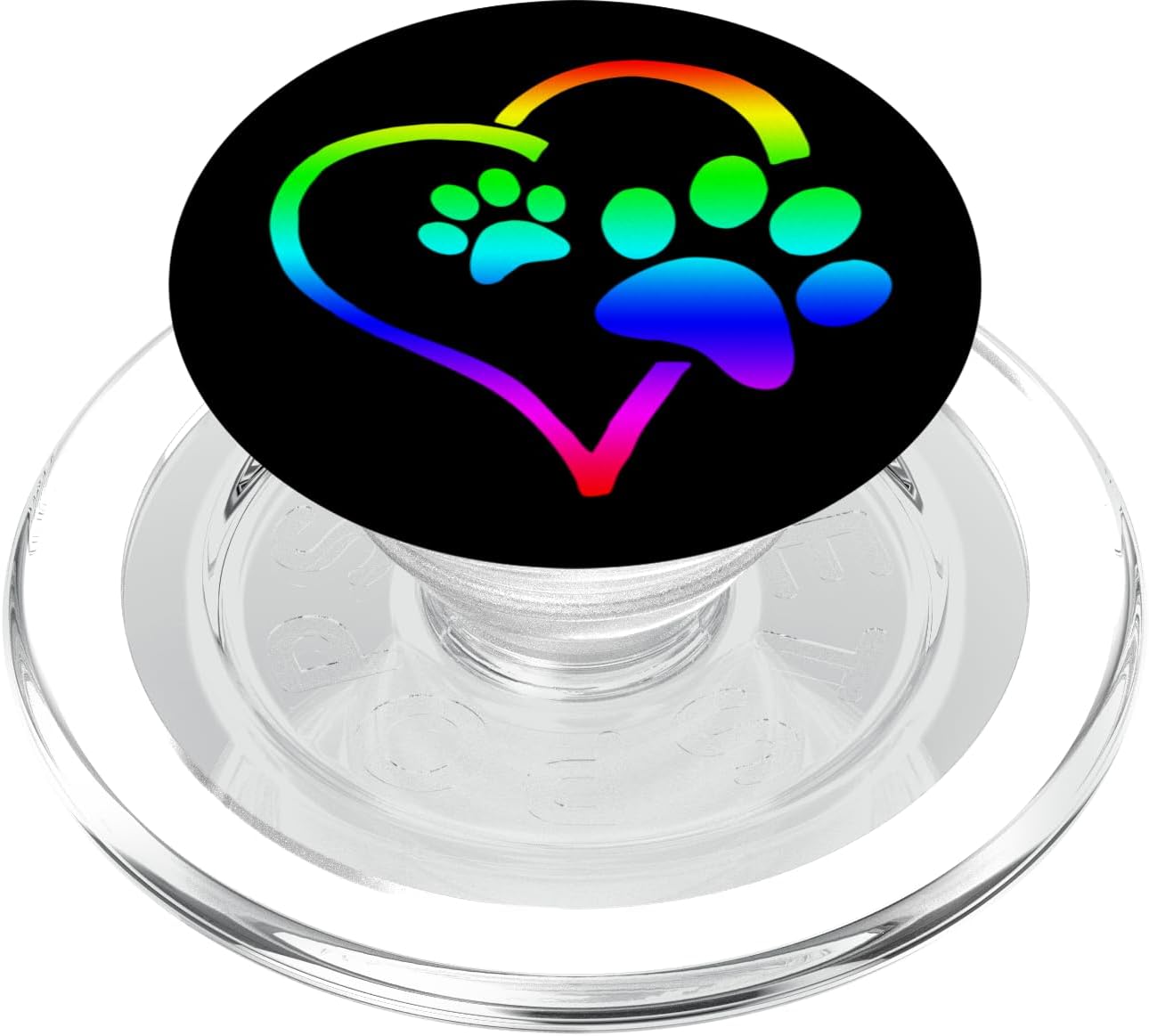 Dog Mom Cute Dog Paw Print Heart Pet PopSockets MagSafe PopGrip for iPhone