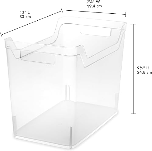 Miniatura 5 de Sterilite Contenedor mediano con asas, contenedor de almacenamiento de plástico para organizar estantes, armario, despensa y encimeras,