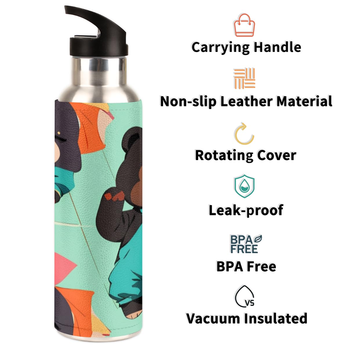 Borraccia Termica Orso Per Bambini - Acciaio Inox 450ml, Mantiene Caldo E Freddo - Foto 4