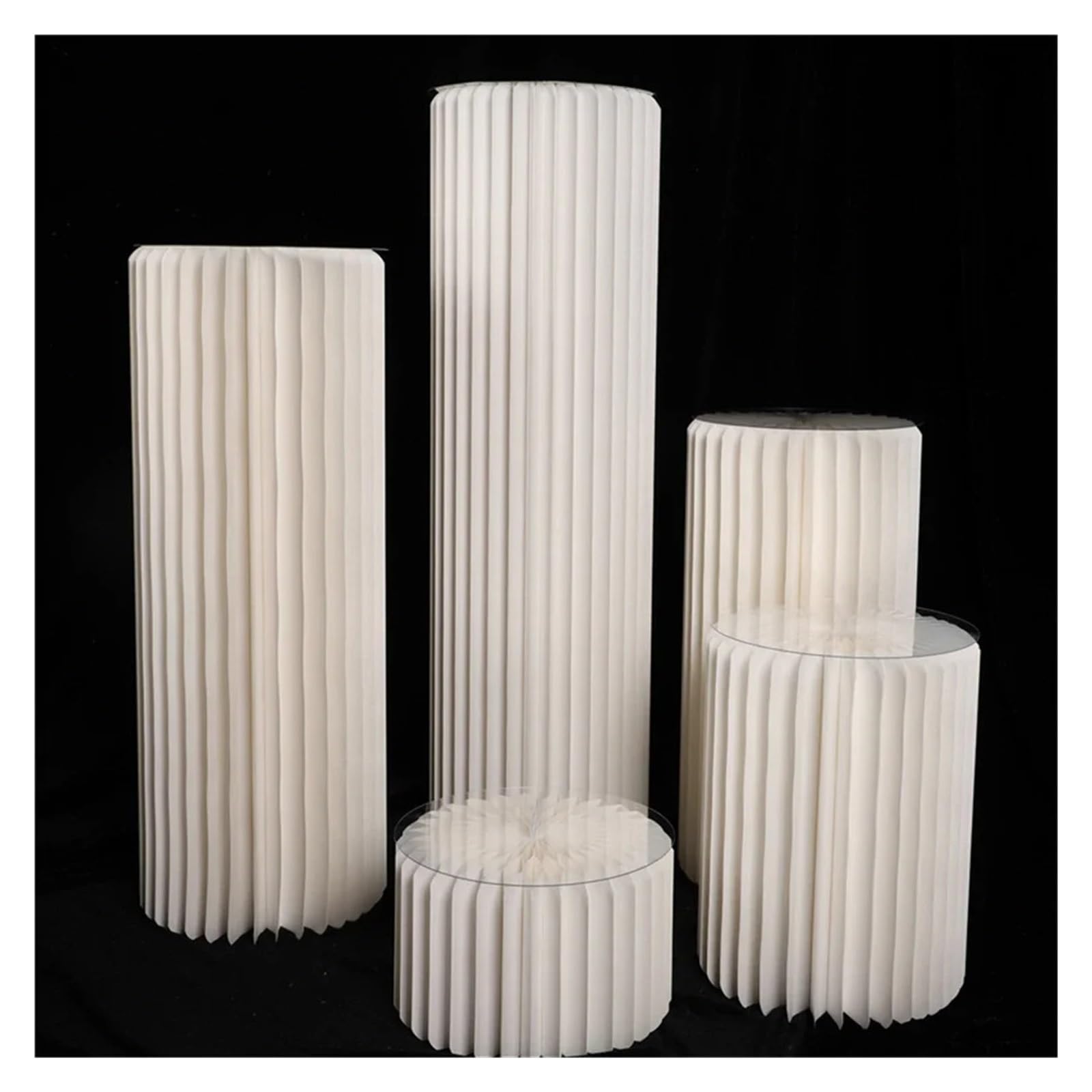 Soporte cilíndrico plegable de papel para mesa de postre, cumpleaños, aniversario, fiesta, suministros para decoración de boda, decoración de flores, adorno de Ramadán (60 cm)