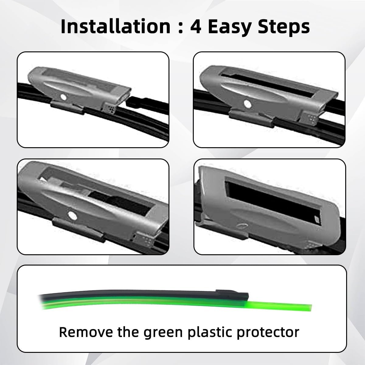 Car Wiper Compatible with Citroen DS3 DS 3 2009-2020 Front Wiper Blades Soft Rubber Windscreen Wipers Auto Windshield 24" 16" 600mm 400mm (Color : 4 PCS)