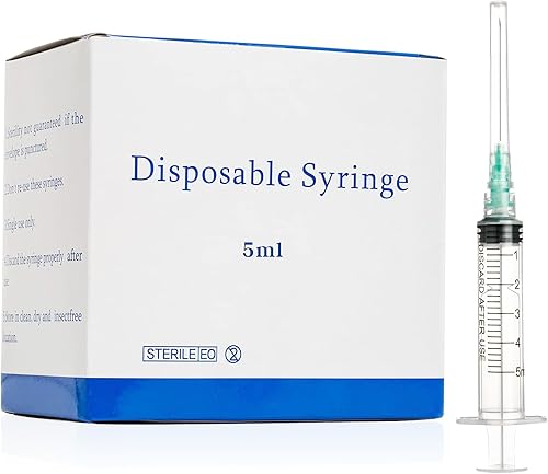 Miniatura 7 de 1ml 25Ga 25mm1Inch Disposable Sterile Syringe with Needle, Individually Wrapped Pack of 20