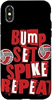 Vista 4 de iPhone 15 Parents Girls Volleyball Bump Set Spike Repeat Red & White Case
