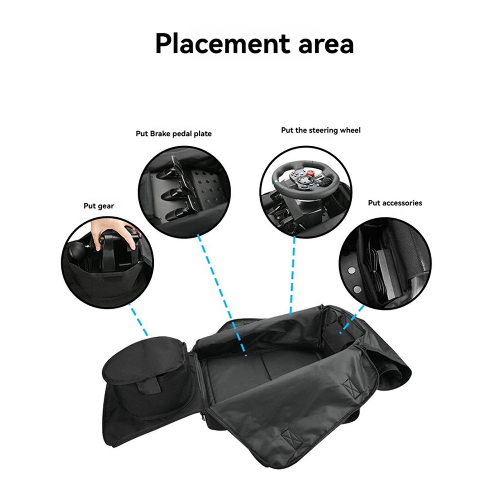 Przenośna torba do przechowywania na kierownicę samochodu wyścigowego Logitech G29/Logitech Driving Force, pokrowiec podróżny do Logitech G29/Driving Force akcesoria