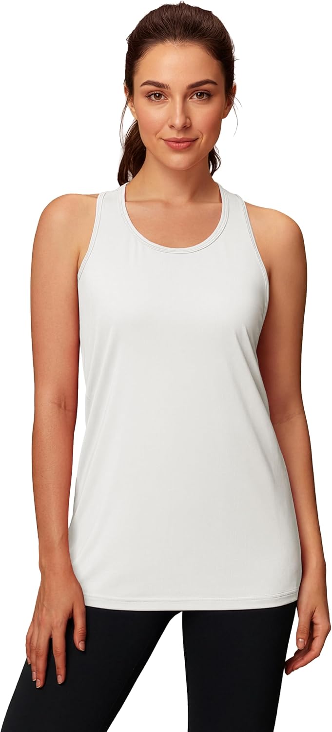 MAGCOMSEN Women's Workout Tank Tops 2 Pack Racerback Tank Quick Dry Athletic Yoga Running Top SPF 80+ Sleeveless Shirt - Image 2