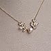 Sonateomber Gold Deer Antlers Pearl Pendant Necklaces for Women Dainty Sparkly Rhinestone CZ Leaf Dangle Drop Y Necklace Chain Choker Christmas Prom Wedding Bridal Fashion Jewelry Gifts