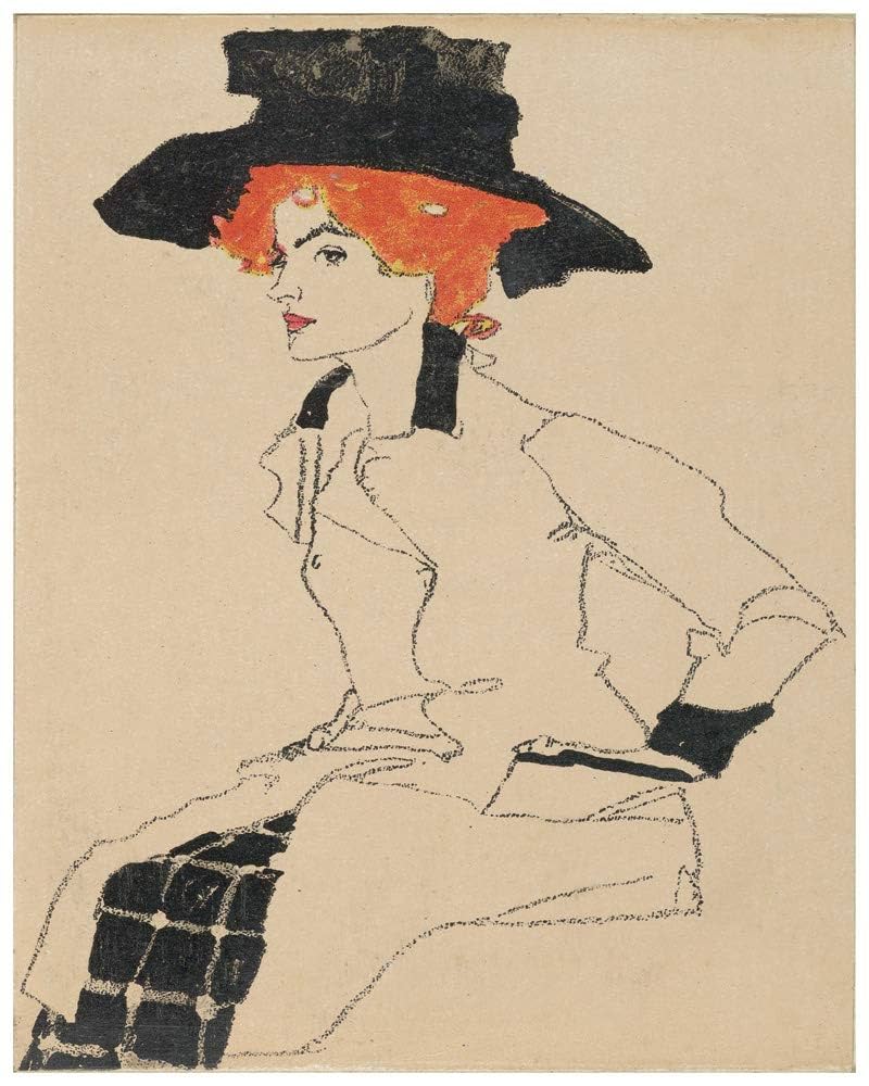 Egon Schiele 線画 木製フレーム付き Egon Schiele 線画 木製フレーム付き Egon Schiele 線画 木製