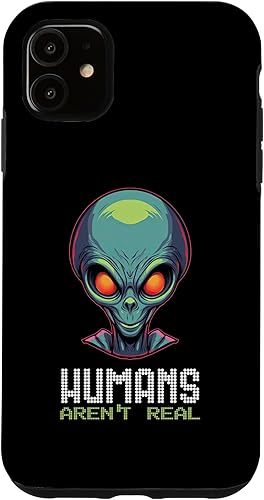 Miniatura 10 de iPhone 13 Pro Max Humans Aren't Real Funny Alien Head UFO Alien Face Space Case