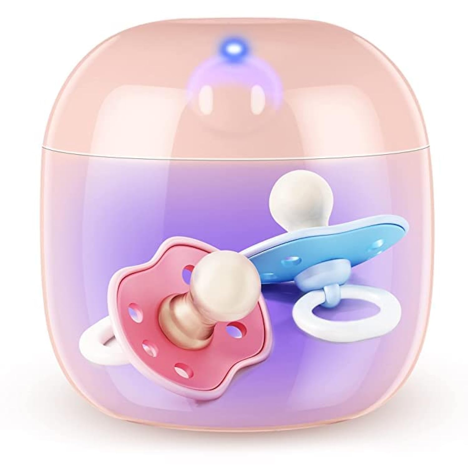 mountop Portable Pacifier Sterilizer, Mini UV Light Sterilizer, Sterilization in 3 Mins, USB Rechargeable, Mini UV-C Sanitizer Box for Baby Pacifier, Bottle Nipples, Teethers, Headphones, Keys, Pink