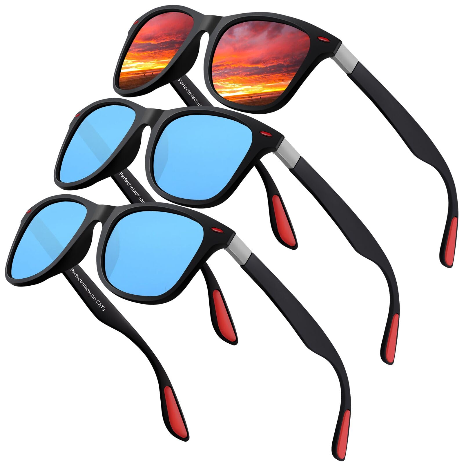 Perfectmiaoxuan Occhiali da Sole da Uomo Donna Polarizzati Protezione UV400 per Viaggio di vacanza guidare pesca trekking Infrangibili Notturna Antiriflesso Guida