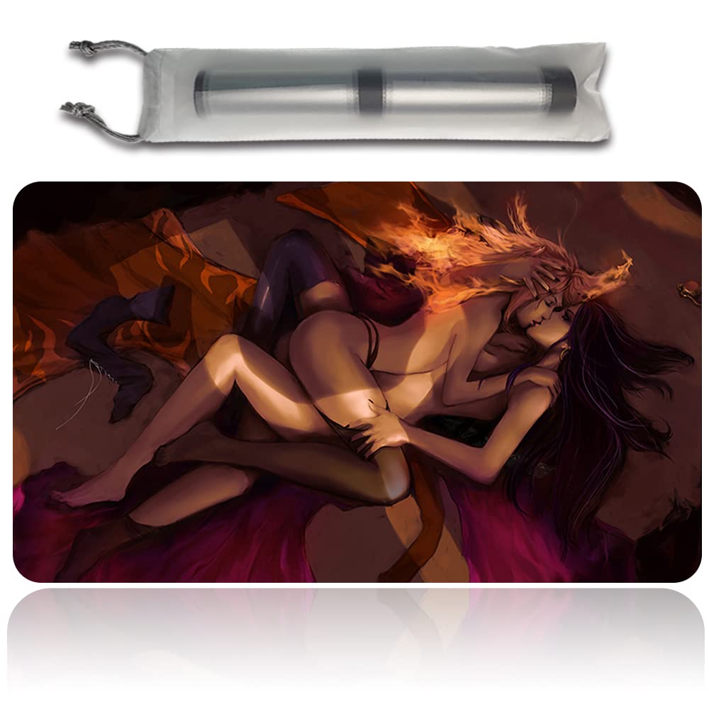 Four Leaves Liliana Vess e Chandra MTG Play Mats + Borsa Impermeabile Gratuita, Playmate Table Mat, Mouse Pad, Antipolvere e Impermeabile per Sostenere Il Combattimento