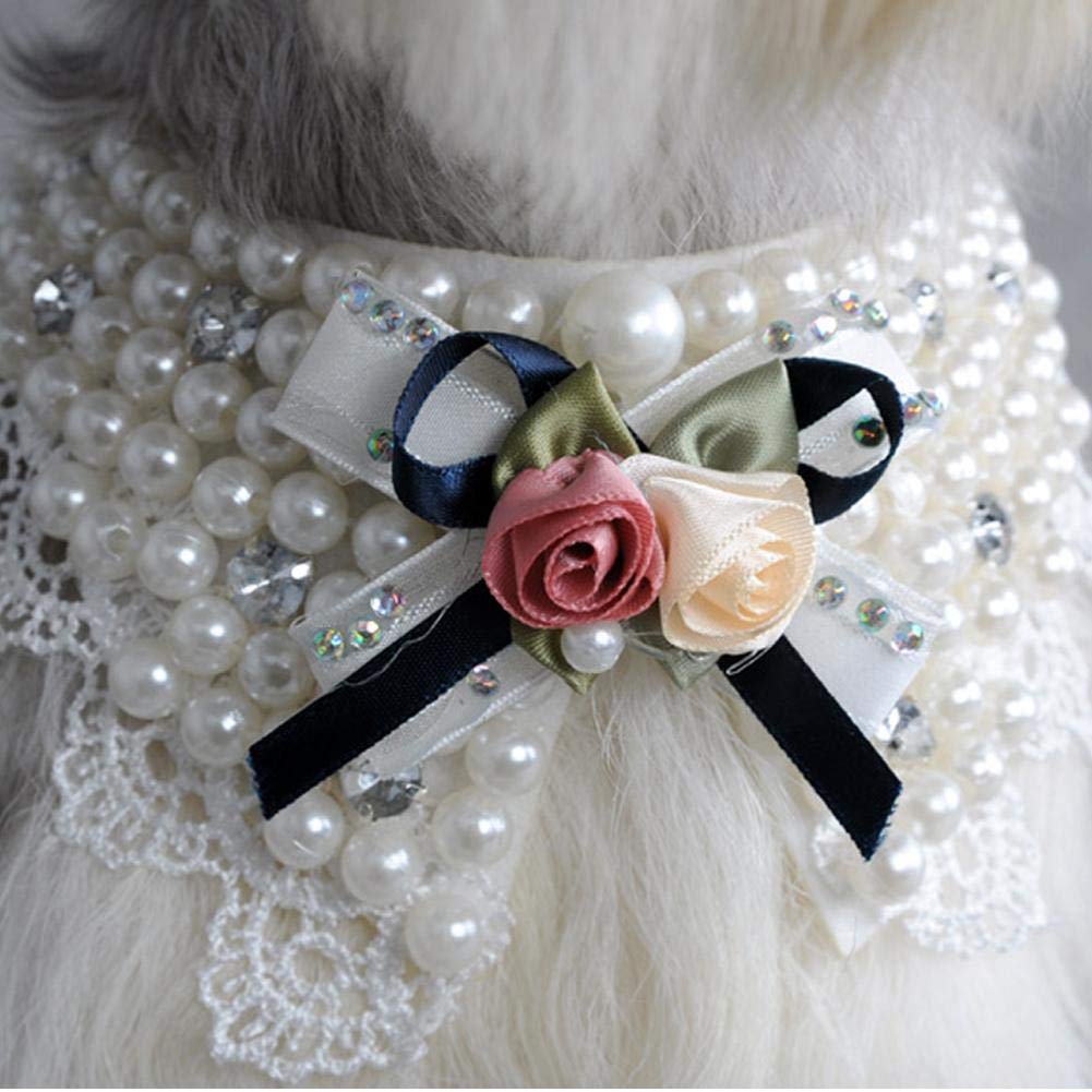 Geranien-Blumen Halsband Für Hund & Katze | Mit Fliege, Glöckchen & Perle | Verstellbar In 3 Größen