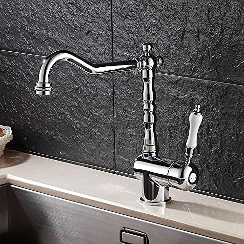 Robinets d'évier de cuisine rétro mitigeur eau chaude froide pivotant - 6