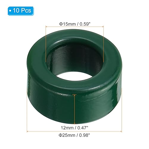 Miniatura 7 de PATIKIL Núcleo de toroide de ferrita, 50 unidades de núcleo toroide de 0.9 pulgadas ODx0.6 pulgadas IDx0.26 pulgadas de alto, anillos de ferrita