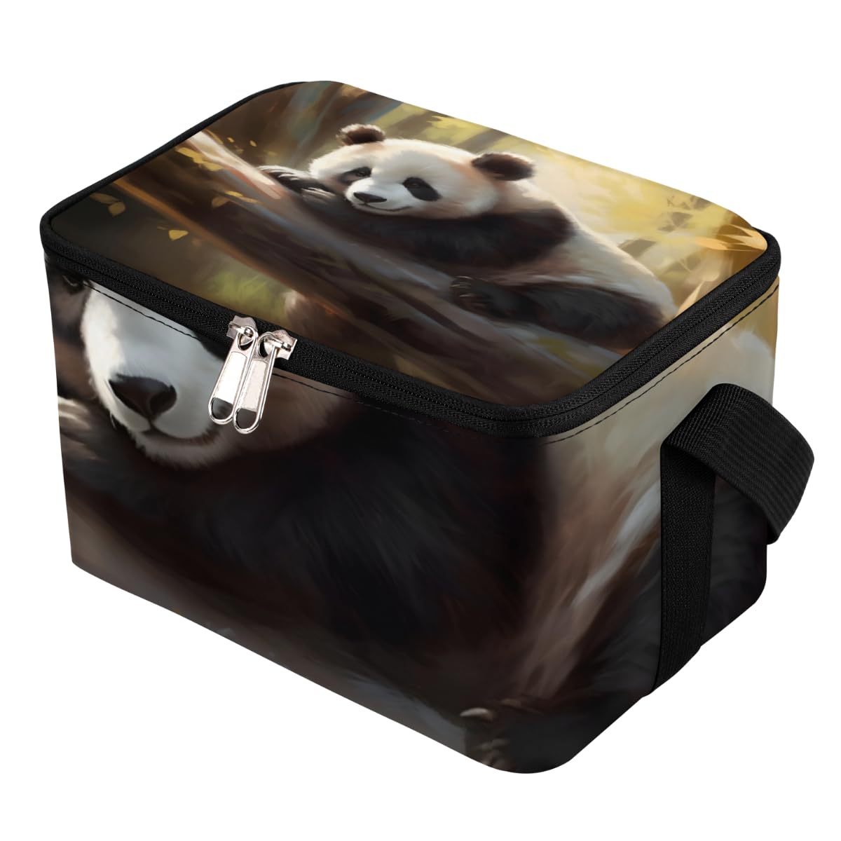 GzLeyigou Lunch Bags for Women Men 9 Cans,Cute Panda Hot & Cold Food Delivery Bag Insulated Grocery Bag Insulated Lunch Box Panda Cooler Bag for Office Work Picnic Beach