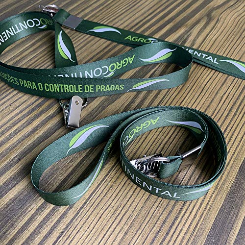 Cordão Personalizados para Crachá com o Logo da Sua Marca/Empresa e Presilha Jacaré