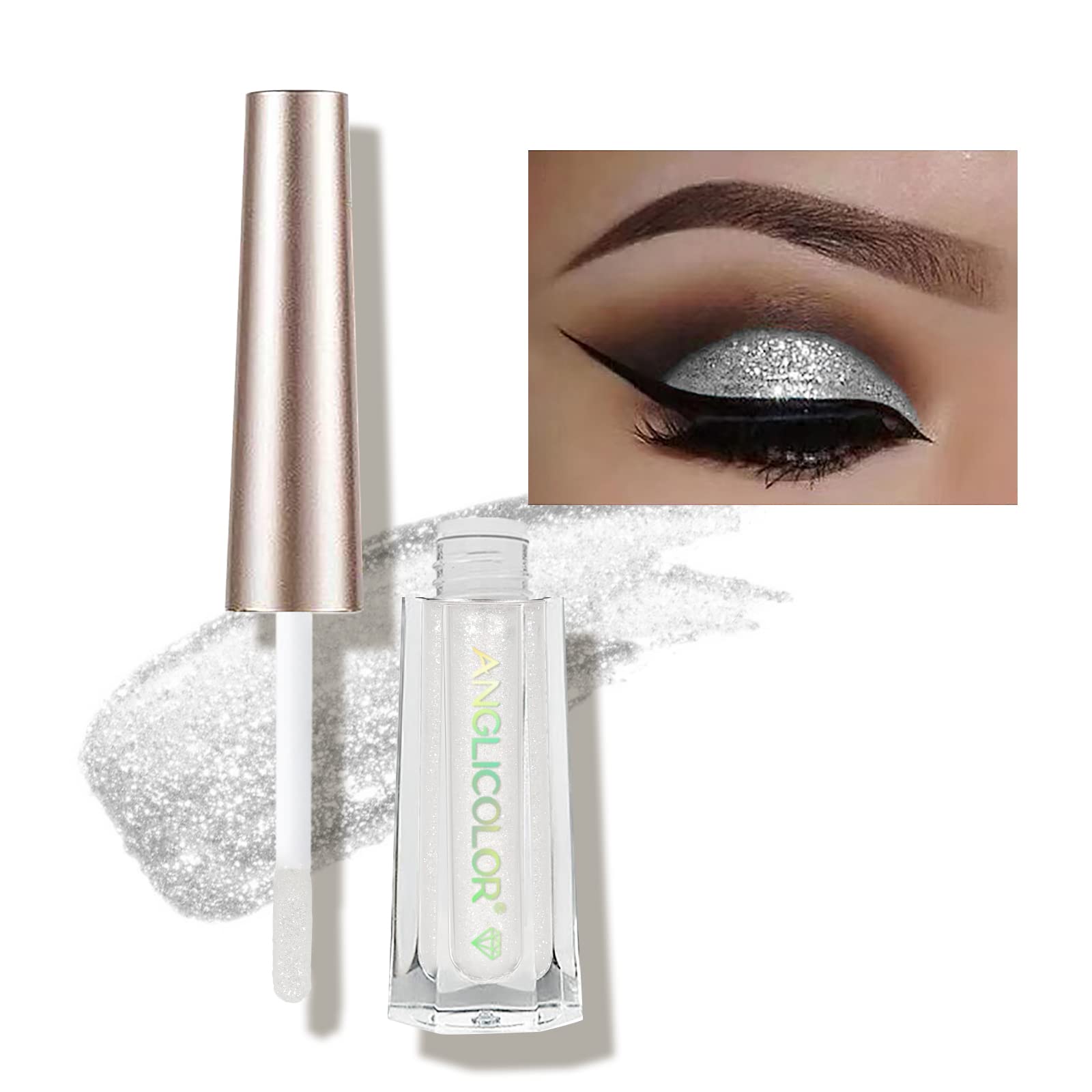 Diamond Glitter Liquid Eyeshadow & Eyeliner Pen, Starry Sequins Mermaid Eye Shadow, Crease Resistant