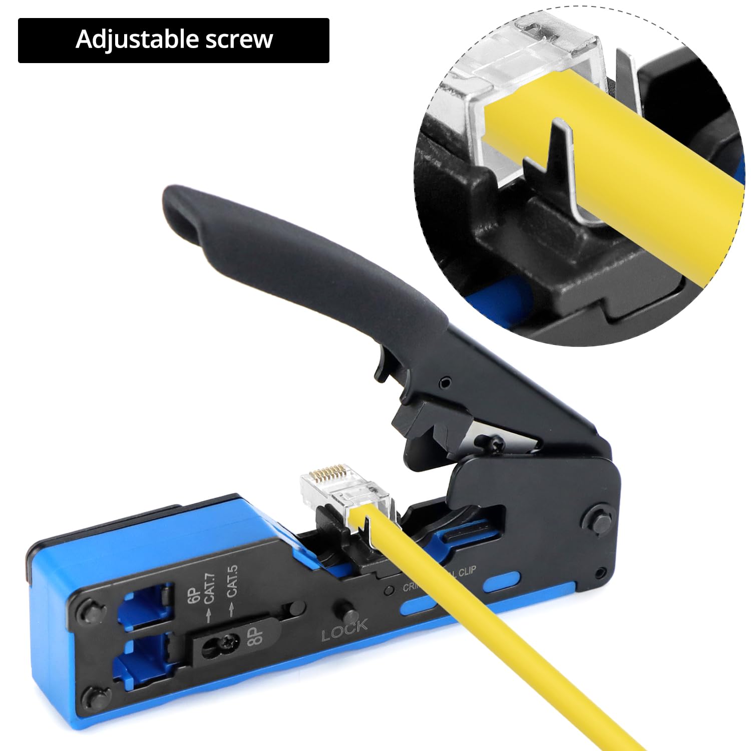 Pinza Crimpatrice RJ45 - Per Connettori CAT5 A CAT7, Con Connettori E Giacca Inclusi - Foto 11