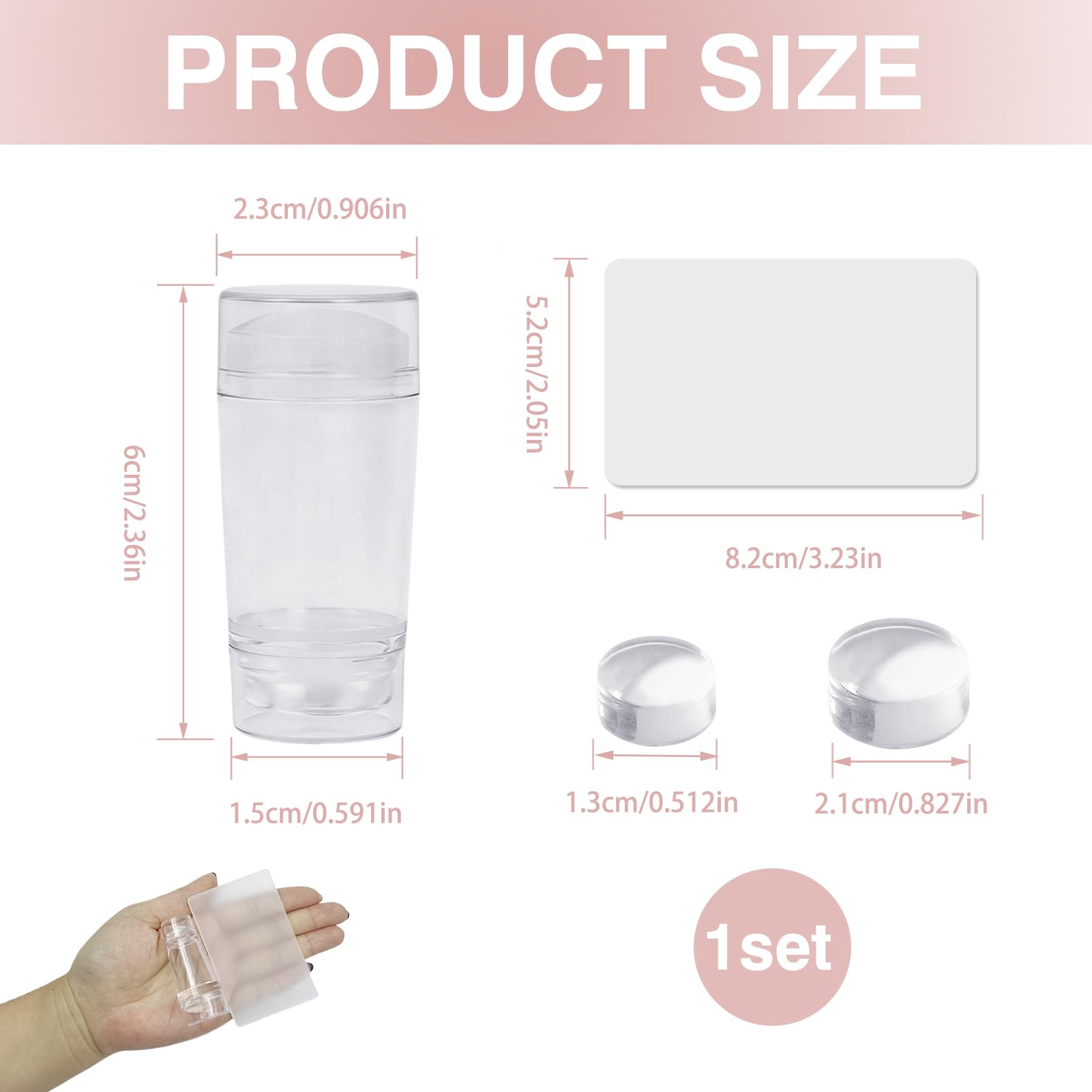Juego de herramientas de estampación de uñas de silicona, sello de gelatina con raspador, kit de manicura DIY