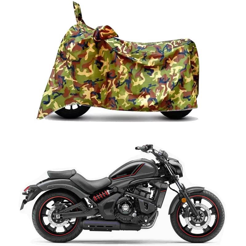 Image of Waterproof 100% PVC Coated Bike Scooty Two Wheeler Body Cover Compatible for KawasaVulcan S ABS /UV-Rays /Heat Protection /Birds Dropping /Scratchproof /Dust Proof /All Varient[6X6 Jungle Print]