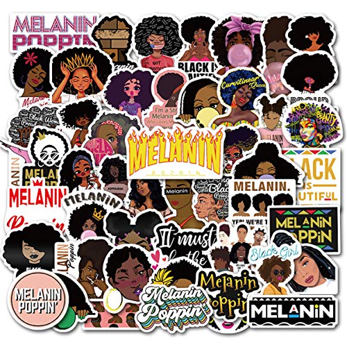image for NineGirl Music Star Melanin Poppin Stickers Pack 50 Pcs Singer Sticker