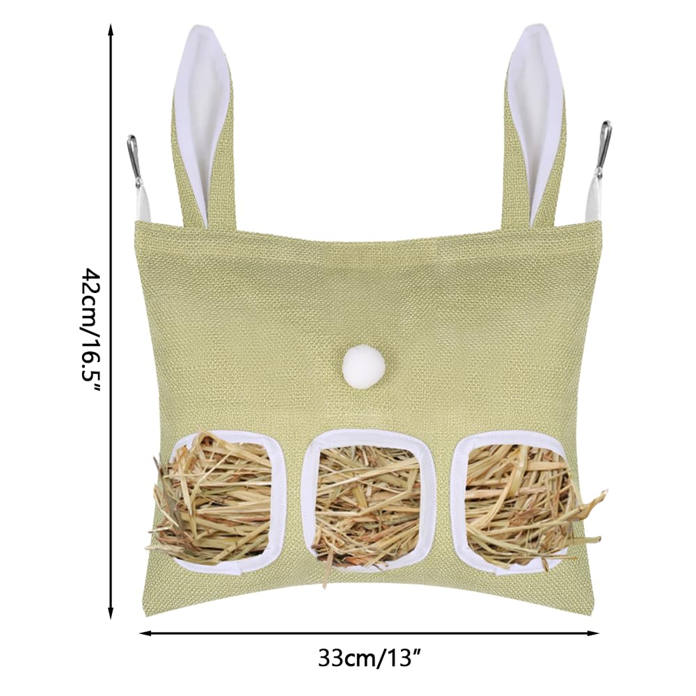 Borsa per Fieno, Sacco Fieno per Conigli con 2/3 Fori, Mangiatoia per Cavie Sospesa per Porcellini d'India, Cincillà, Criceti, Piccoli Animali Domestici