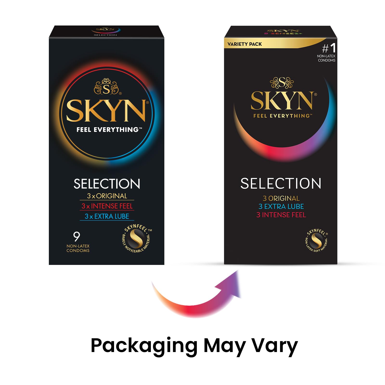 SKYN Selection (50 Pezzi) & Elite (10 Pezzi) | Preservativi senza lattice Skynfeel, Original, Intense Feel, Extra Lube, Preservativi di dimensioni normali