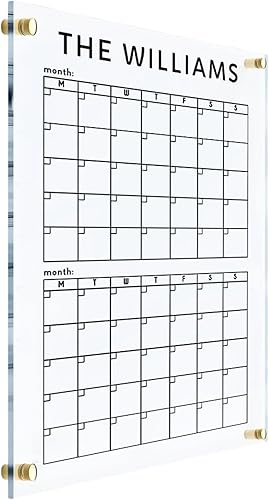 Vertical Two Month Wall Calendar Personalized Planner - Personalized Calendar 2024, Family Calendar 2024 Calendar w Marker, Monthly and Weekly