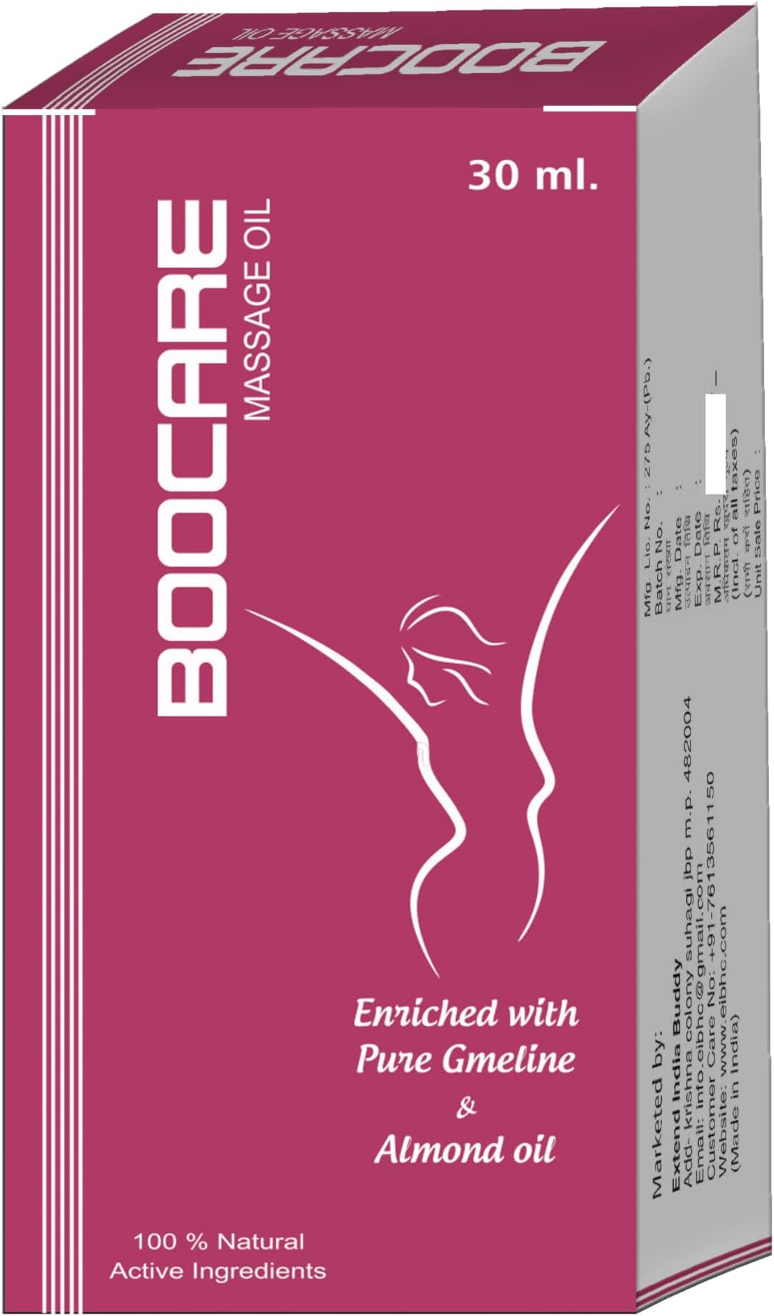 Boocare Natural Ayurvedic Massage Oil For Women - 90ml