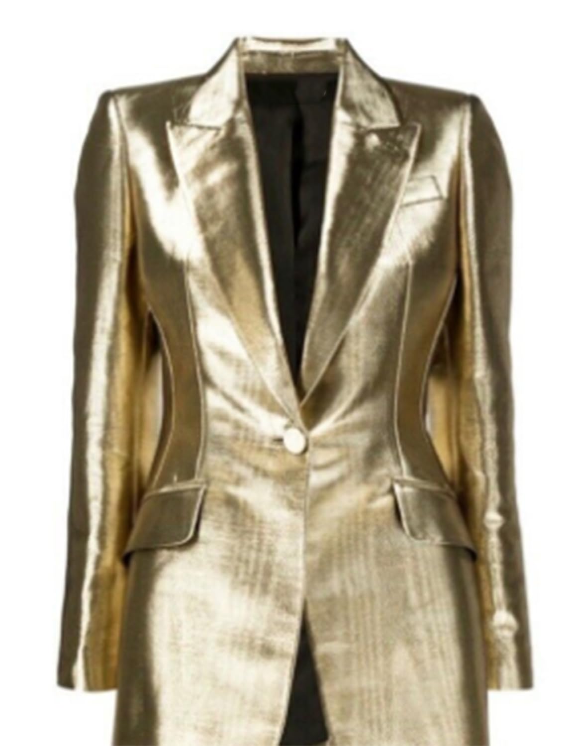 Donna 2 Pezzi Pelle Abito Peak Lapel Un Pulsante Giacca Pantaloni Smoking per Natale Prom
