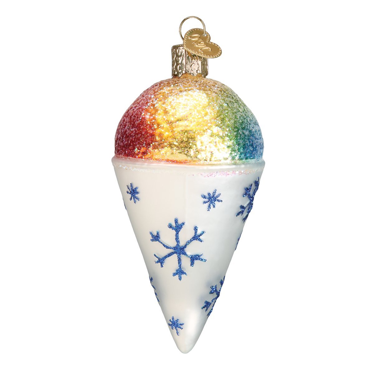 Old World Christmas Adornos de Cristal soplado para árbol de Navidad con Forma de árbol de Navidad, Multicolor