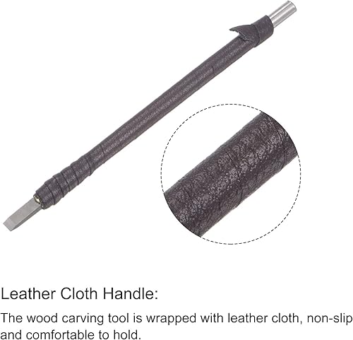 Miniatura 4 de uxcell Cuchillo para tallar cinceles de madera, carburo de tungsteno de 0.197 in, punta plana, herramienta de mano para carpintería, Graver 5.906 in
