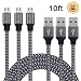 Micro USB Cable, Bestfy 10 Feet Extra Long Nylon Braided USB 2.0 A Male to Micro B Sync & Charging Cable Cord for for Android/Samsung/Windows/MP3/Camera and More (3Pack, Black)