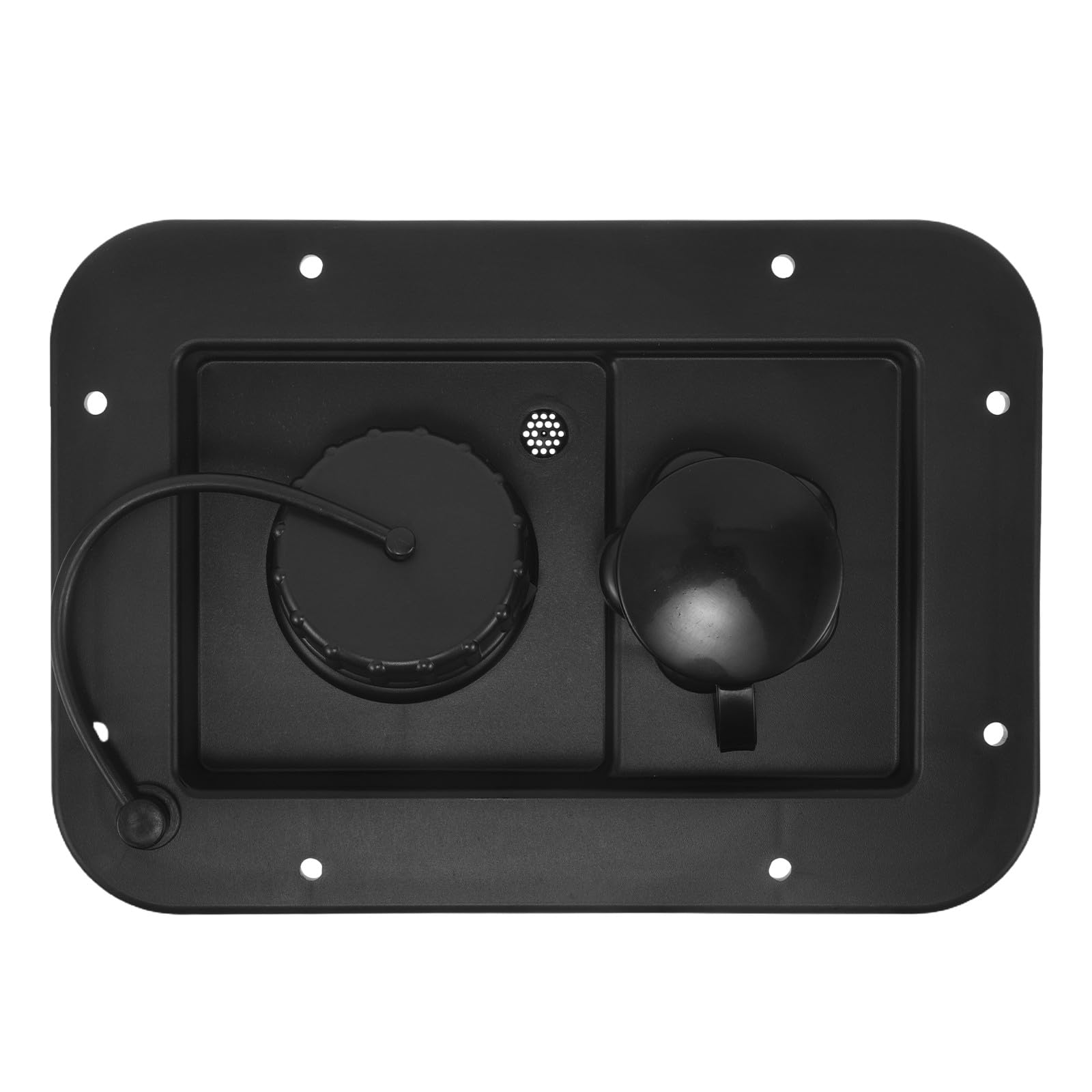 Ingresso Acqua Rv con Valvola di Ritegno, Doppia Porta Nero | Serbatoi Acqua Dolce, Acciaio Inox e Pp, Installazione Comoda, Tenuta Ermetica per Collegamenti Campeggio