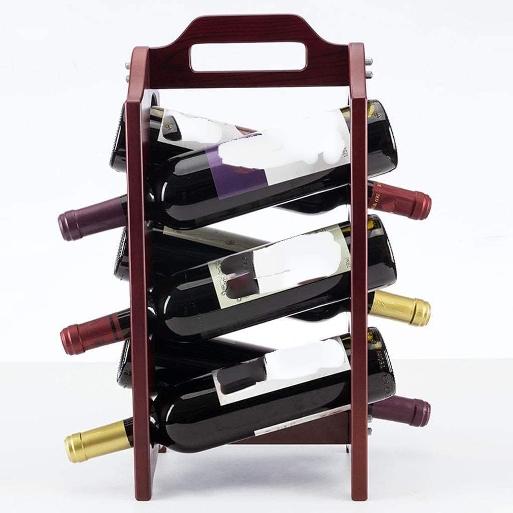 Estante para vino soporte de mesa madera para 6 botellas decoración hogar bar miniatura 1