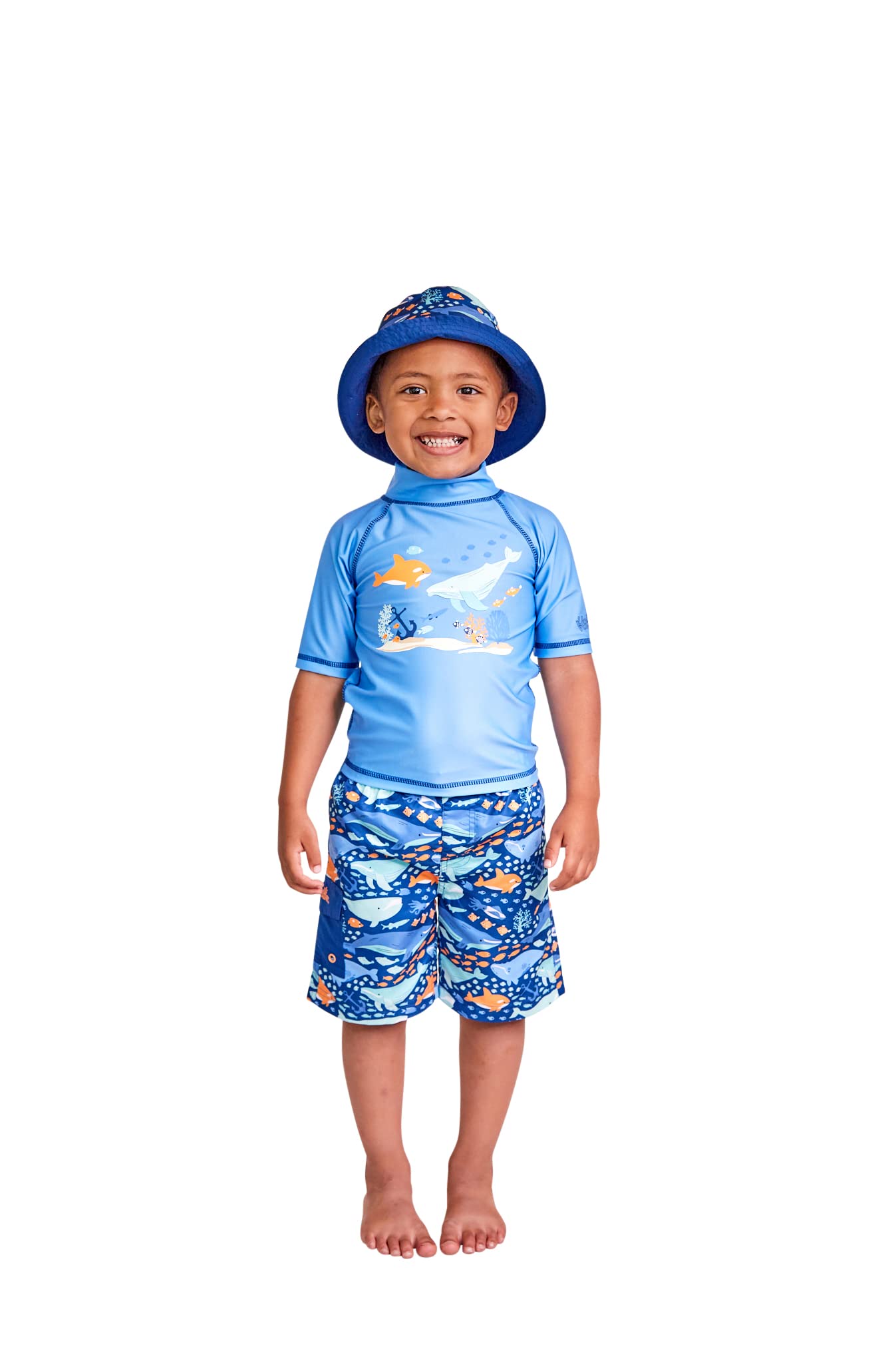 UV SKINZBoys 3 Piece Sun and Swim Set with UPF 50+ Sun Protection – Boys Swimsuit, Toddler Swim Suits