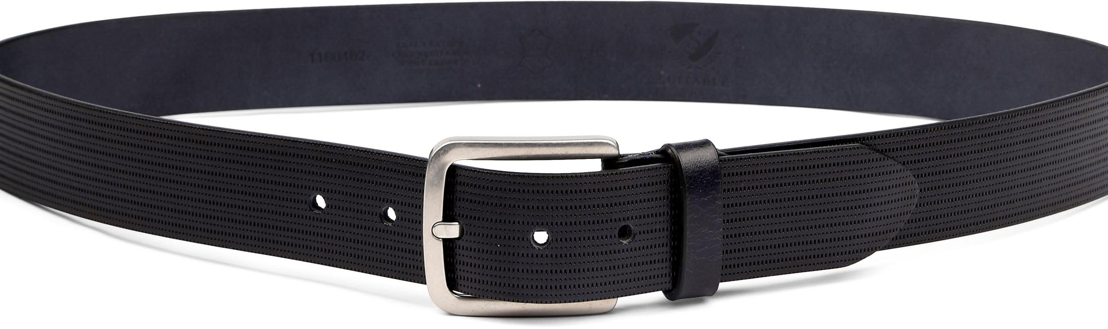 Suitable Cinturón de cuero Estructura Cuero Marino - Tamaño 105 - Hombre - Ropa -, azul, 105 cm