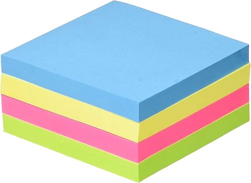 Universal UNV35617 - Notas autoadhesivas plegables de 3 pulgadas x 3 pulgadas (12 unidades), color neón y amarillo