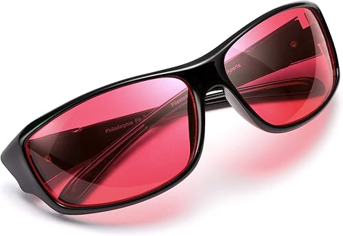Miniatura 3 de Pilestone TP-016 Lens D Color Blind Gafas estilo deportivo para uso en interiores y exteriores de ceguera roja mediafuerte, Negro -