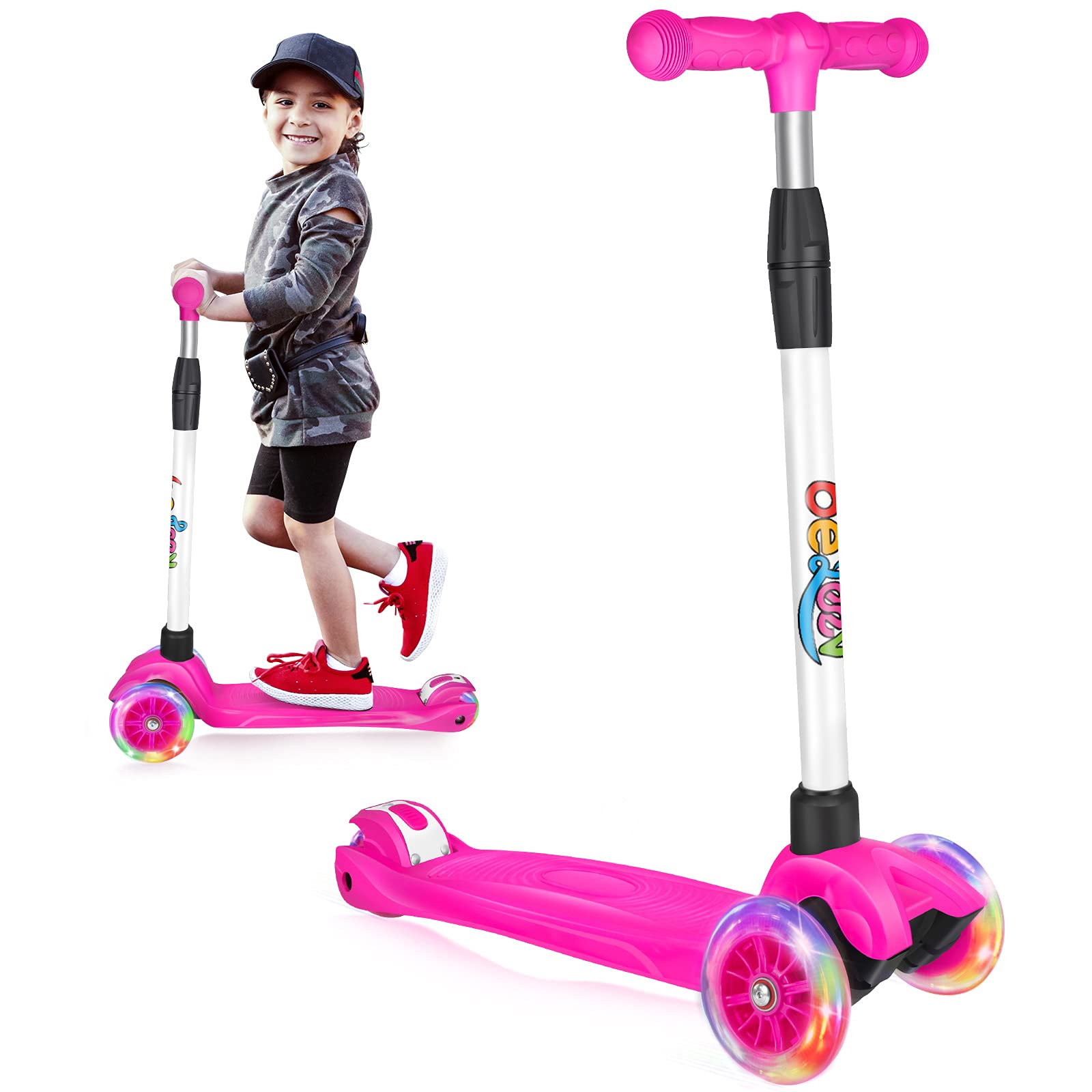 Beleev Scooters for Kids 3 Wheel Kick Scooter for Toddlers Girls Boy | amzdealz