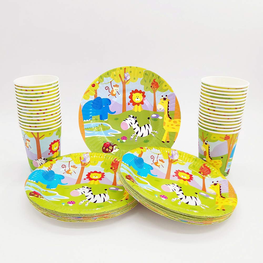 safari birthday plates and cups