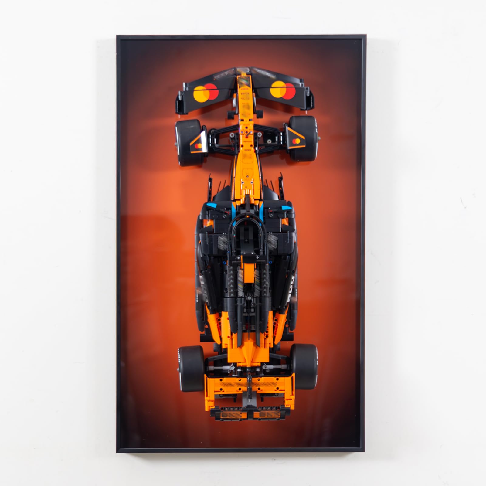 icuanuty Display Wallboard Compatible with Lego Technic MCL39 42228 Car Wall Mount Display, Frame Compatible with Lego Technic Display Frame for Wall (No Model) (Orange) โ image 1