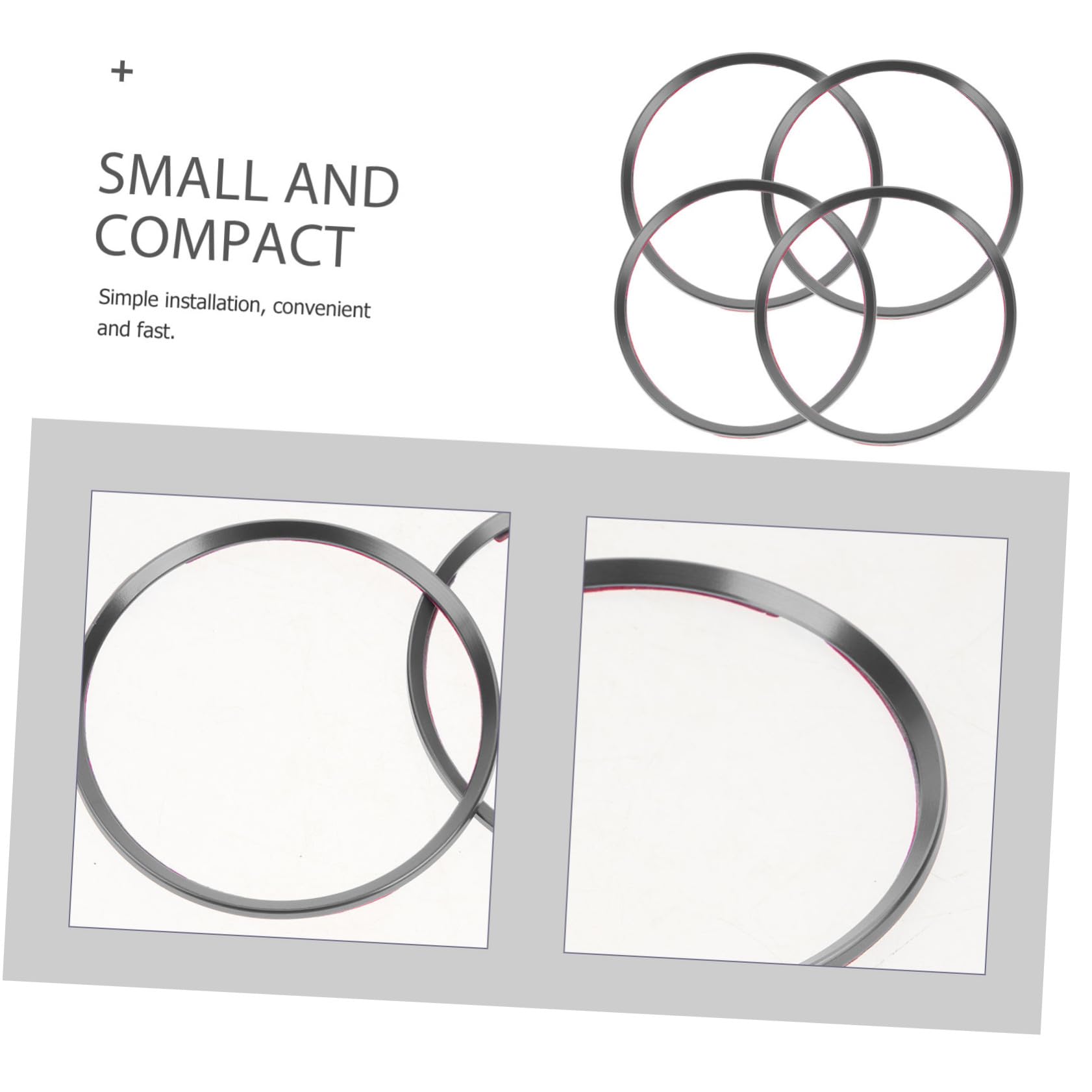 SEWOART 4pcs Hub Cap Ring Tire Replacement Trim for Stylish Wheel Hub Cover Decorative Ring