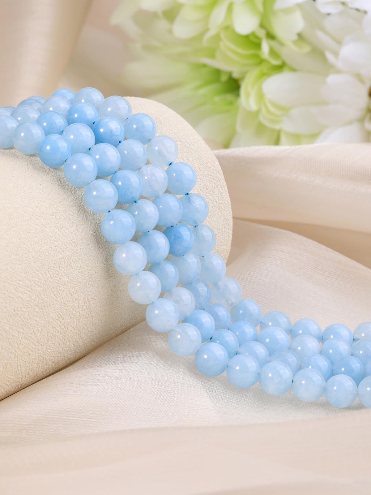 JOVIVI 8mm Aquamarine Crystal Beads for Bracelet Jewelry Making,96Pcs Natural Gemstone Craft Beads for Crafting,Blue Beads for Jewellery Making - Image 4